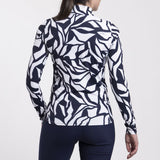Kjus Women's Motion Print Half-Zip Midlayer Dame - KJUS Navy/White -
