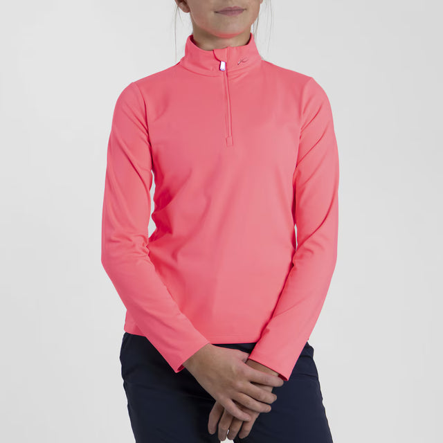 Kjus Girls' Alexis Midlayer Half-Zip Sample - Cyber Pink - Cyber Pink 152