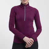 Kjus Women's Trace 2.0 Midlayer Half-Zip Dame - Deep Ruby/Black