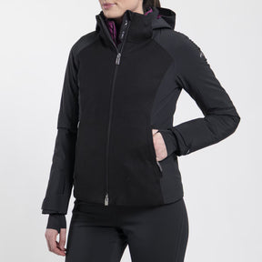 Kjus Women's Solstice Jacket Skijakke Dame - Black/Deep Ruby - Black Deep Ruby