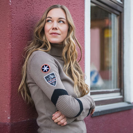 Kjus Women's Retro Patch Jumper Sweater Dame - Willow/Black -