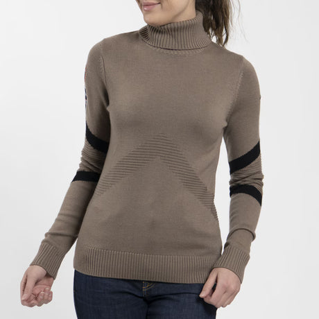 Kjus Women's Retro Patch Jumper Sweater Dame - Willow/Black - Willow Black