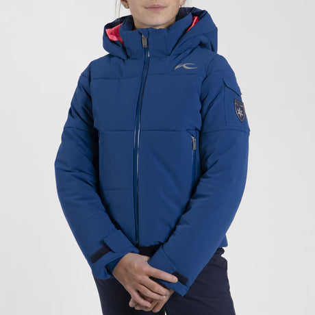 Kjus Girls' Slopes Jacket - Sapphire/Cyber Pink - Sapphire Cyber Pink 152