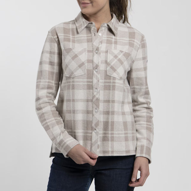 Kjus Women's Yellowstone Shirt Skjorte Dame - Willow/White - Willow White