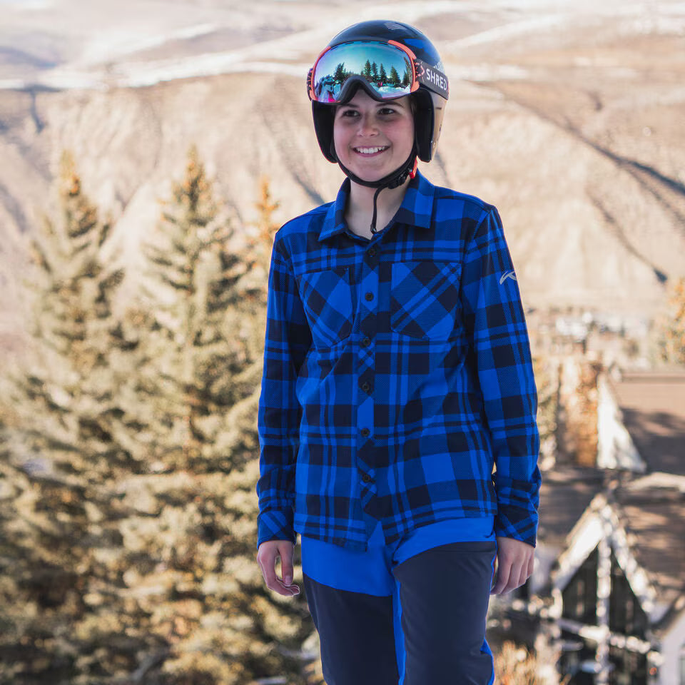 KJUS Boys' Ray Warm Shirt Skjorte Børn - Trailblazer/Atlanta Blue -