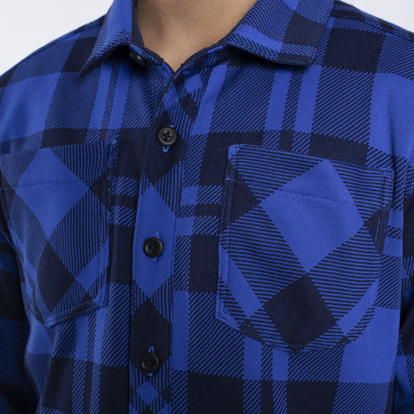 KJUS Boys' Ray Warm Shirt Skjorte Børn - Trailblazer/Atlanta Blue -