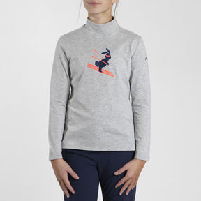 Kjus Girls' Snow Pullover - Alloy/Atlanta Blue - Alloy Atlanta Blue
