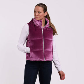 Kjus Women's Vivi Velvet Gilet Vest Dame - Deep Ruby - Deep Ruby