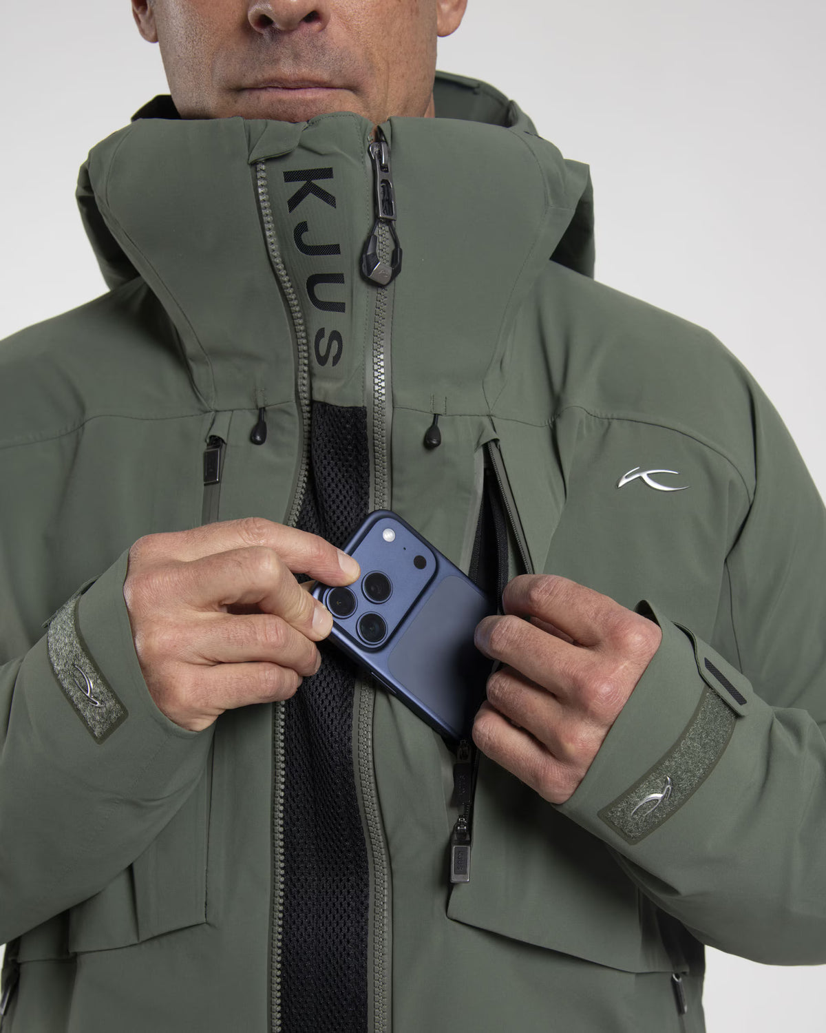 Kjus Men's Lucas FRX Shell Jacket Skijakke Herre - Green Slate - - K01127_K0112703_D02