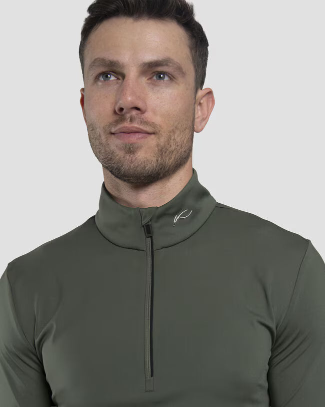 Kjus Men's Feel Midlayer Half-Zip Herre - Green Slate/Black