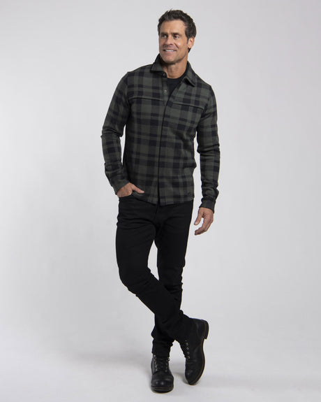 Kjus Men Yellowstone Shirt Skjorte Herre - Green Slate/Black - - K01207_K0120702_MF
