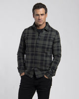 Kjus Men Yellowstone Shirt Skjorte Herre - Green Slate/Black - Green Slate Black - K01207_K0120702_MF3