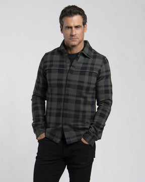 Kjus Men Yellowstone Shirt Skjorte Herre - Green Slate/Black - Green Slate Black - K01207_K0120702_MF3