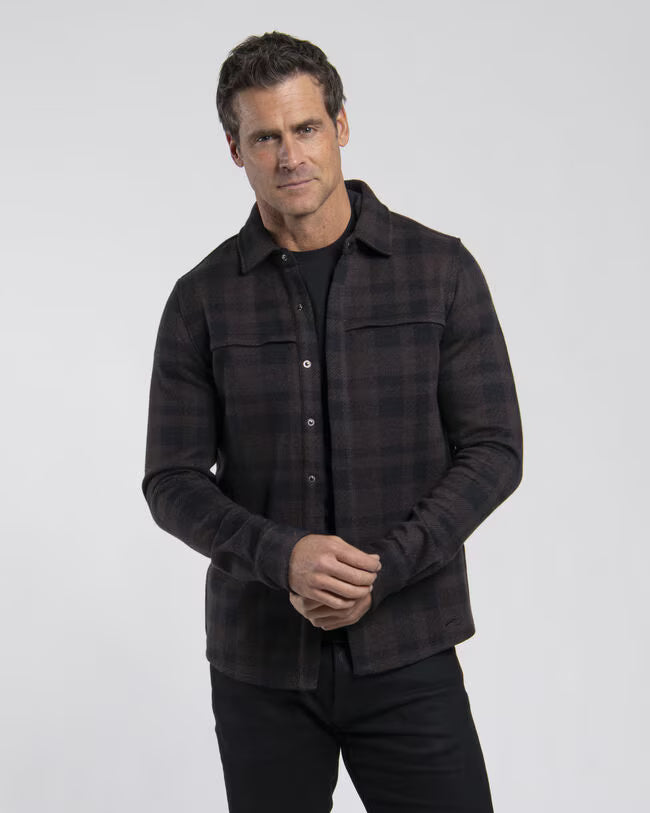 Kjus Men Yellowstone Shirt Skjorte Herre - Espresso/Black - Espresso Black - K01207_K0120703_MF3