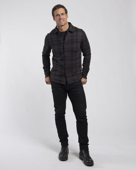 Kjus Men Yellowstone Shirt Skjorte Herre - Espresso/Black - - K01207_K0120703_MFA