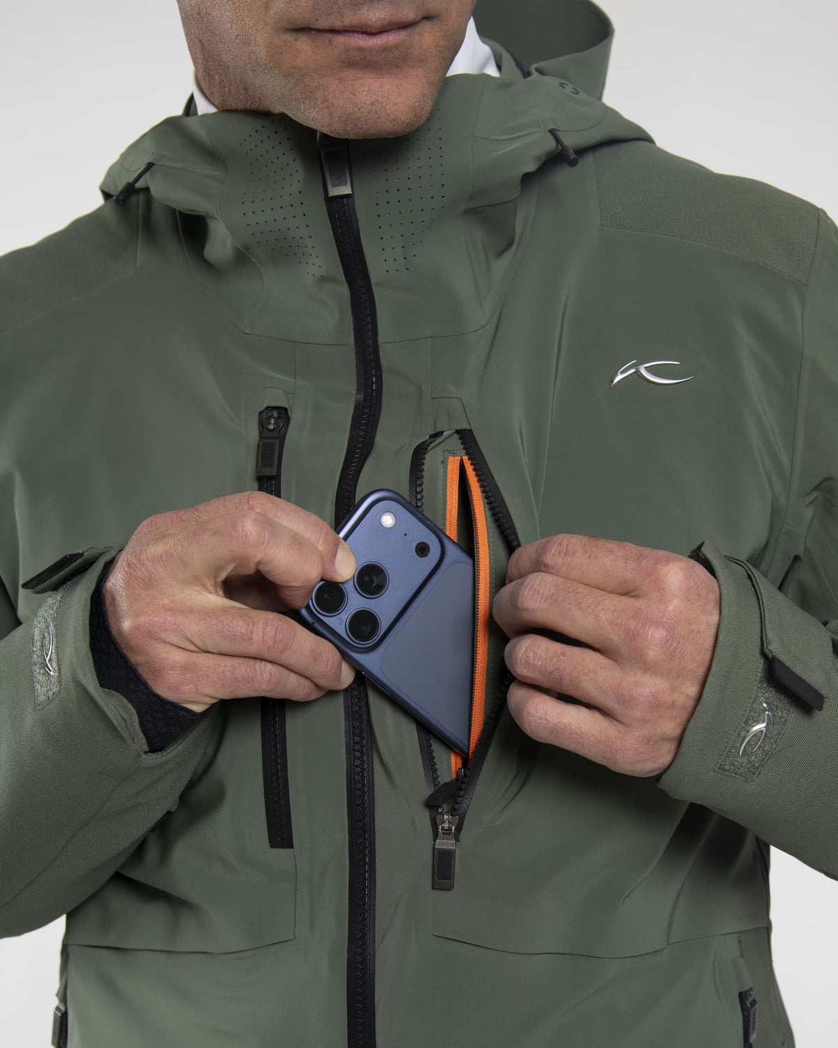 KJUS HexAir Edge Skijakke Herre – Green Slate/Black