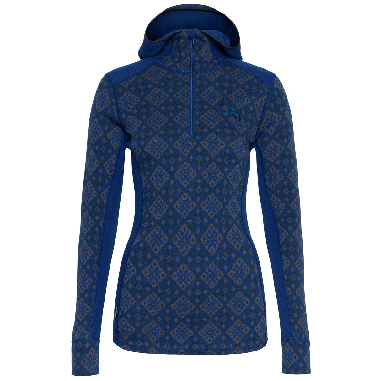 Kari Traa Rose Baselayer Hoodie Uldhættetrøje – 100% Merinould - Azure Blue