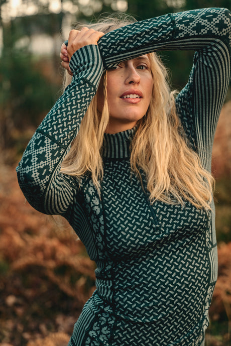 Kari Traa Smekker Long Sleeve Skiundertøj Sæt Dame - Pine Green -