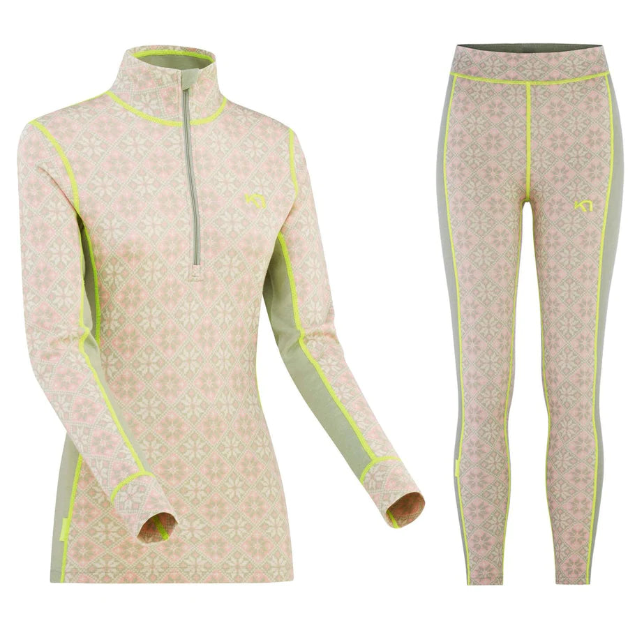 Kari Traa Rose Half Zip High Waist Skiundertøj Sæt Dame - Slate - XL