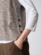 Redgreen Woman Katalina Strikvest Dame – Dark Brown Melange
