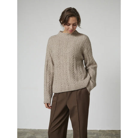 Redgreen Women RG_Katey Sweater Dame - Dark Sand Melange - Dark Sand Melange
