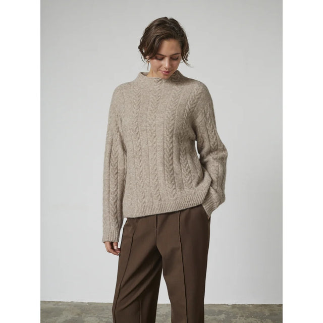 Redgreen Women RG_Katey Sweater Dame - Dark Sand Melange - Dark Sand Melange