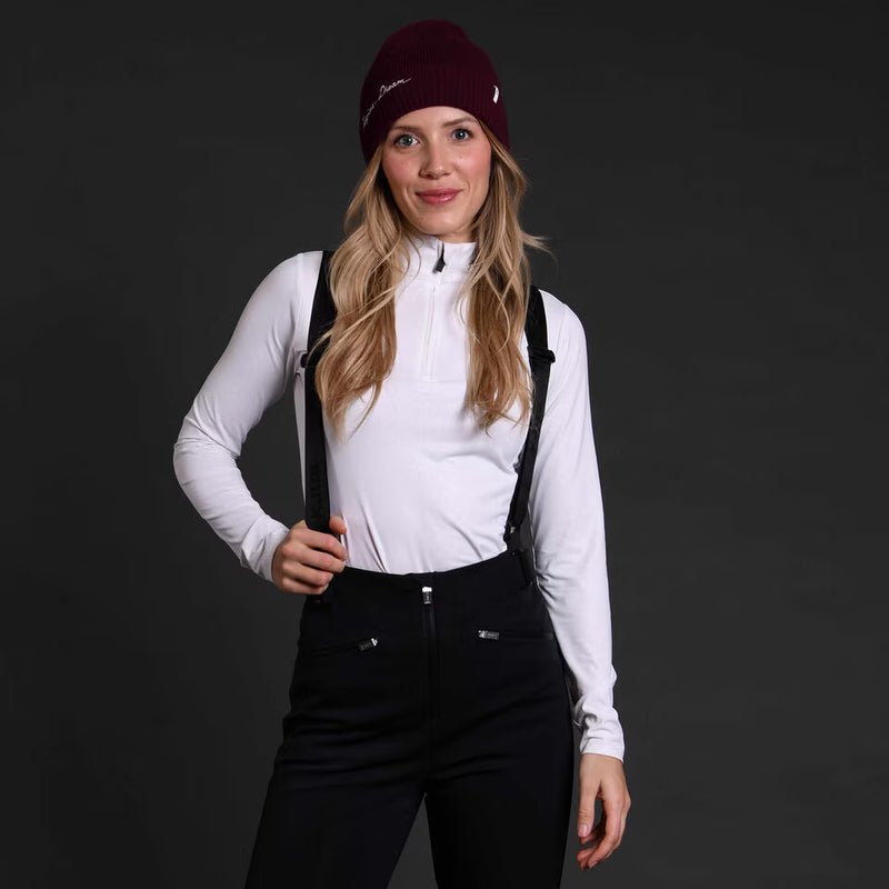 Kjus Women's Feel Midlayer Half-Zip Skiundertrøje Dame - Deep Ruby/Black - - LS25-E06_1000000_A01_1