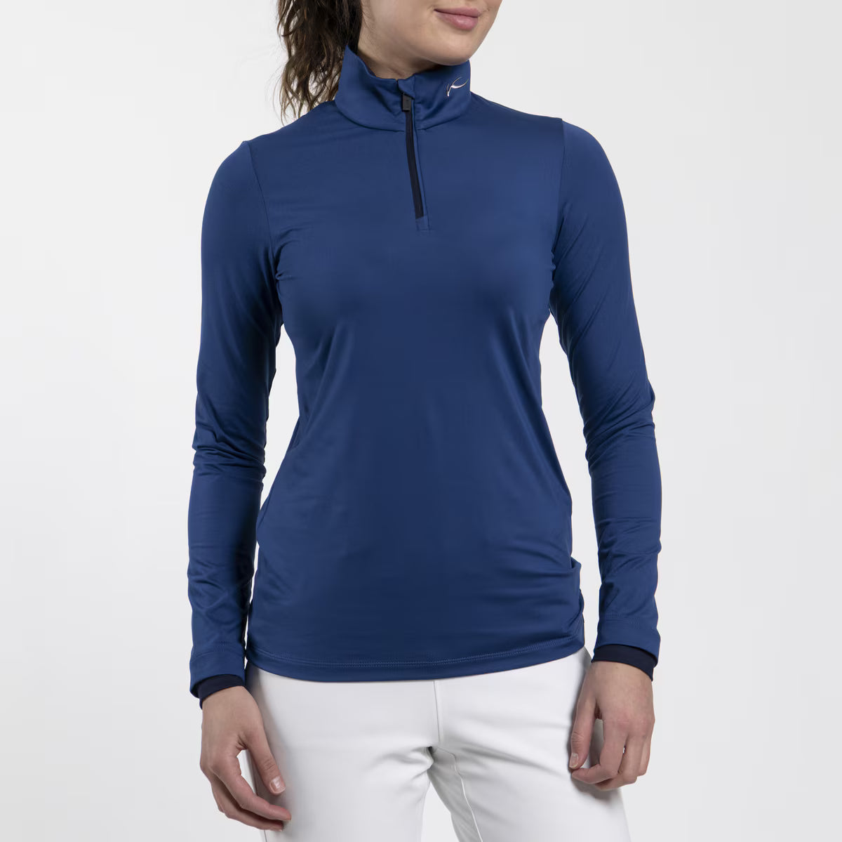 Kjus Women's Feel Midlayer Half-Zip Skiundertrøje Dame - Sapphire/KJUS Navy