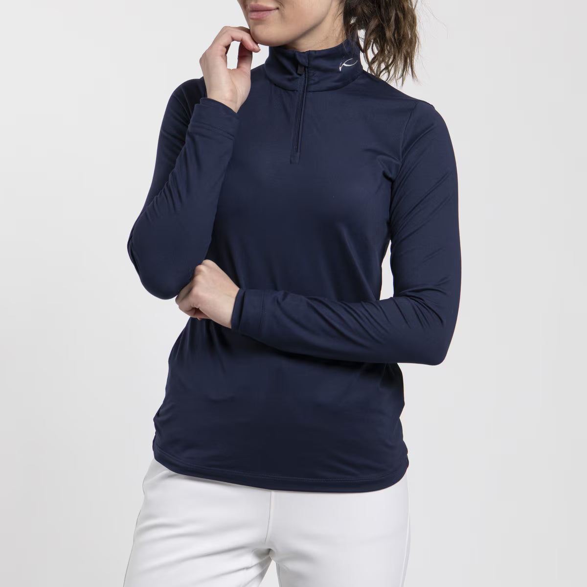 Kjus Women's Feel Midlayer Half-Zip Skiundertrøje Dame - KJUS Navy
