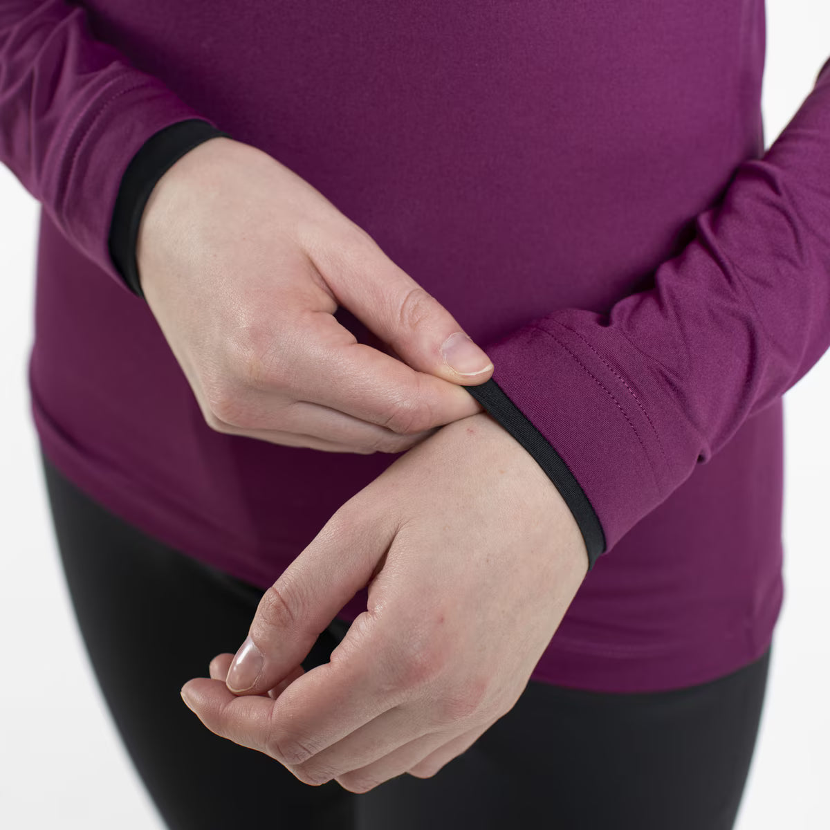 Kjus Women's Feel Midlayer Half-Zip Skiundertrøje Dame -  Deep Ruby/Black