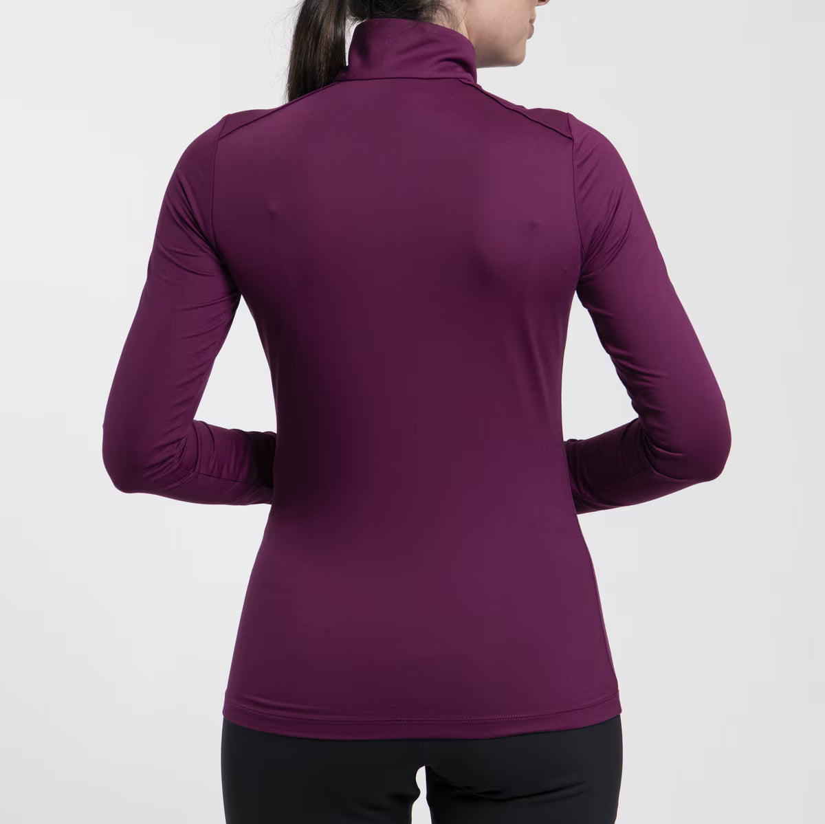 Kjus Women's Feel Midlayer Half-Zip Skiundertrøje Dame -  Deep Ruby/Black