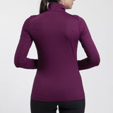 Kjus Women's Feel Midlayer Half-Zip Skiundertrøje Dame -  Deep Ruby/Black