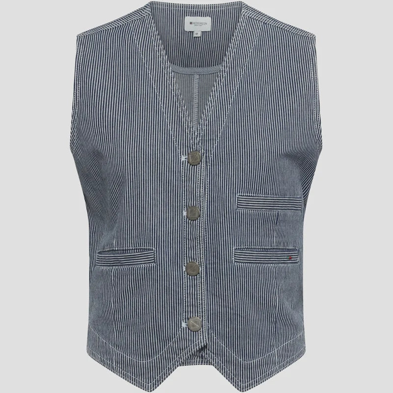 Redgreen Woman Letty Vest Dame – Denim Stripe