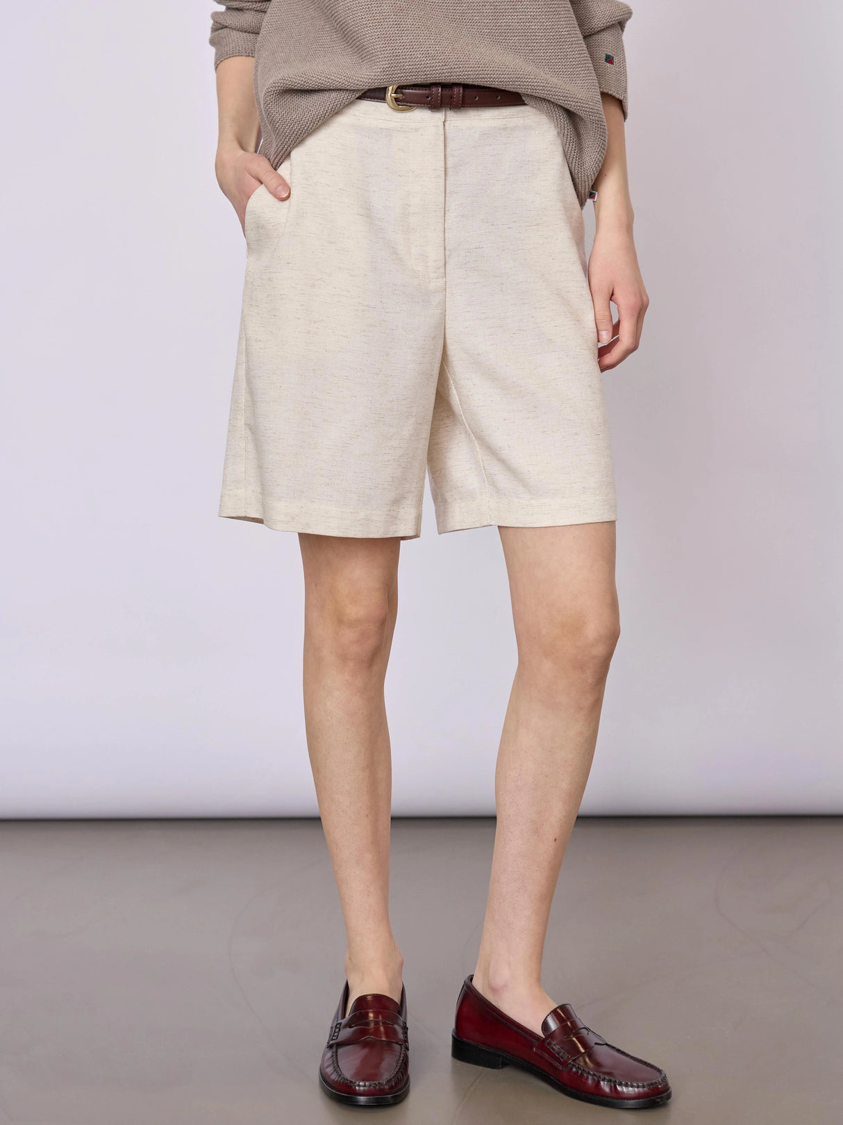 Redgreen Woman Liza Shorts Dame - Ecru Melange - Ecru Melange
