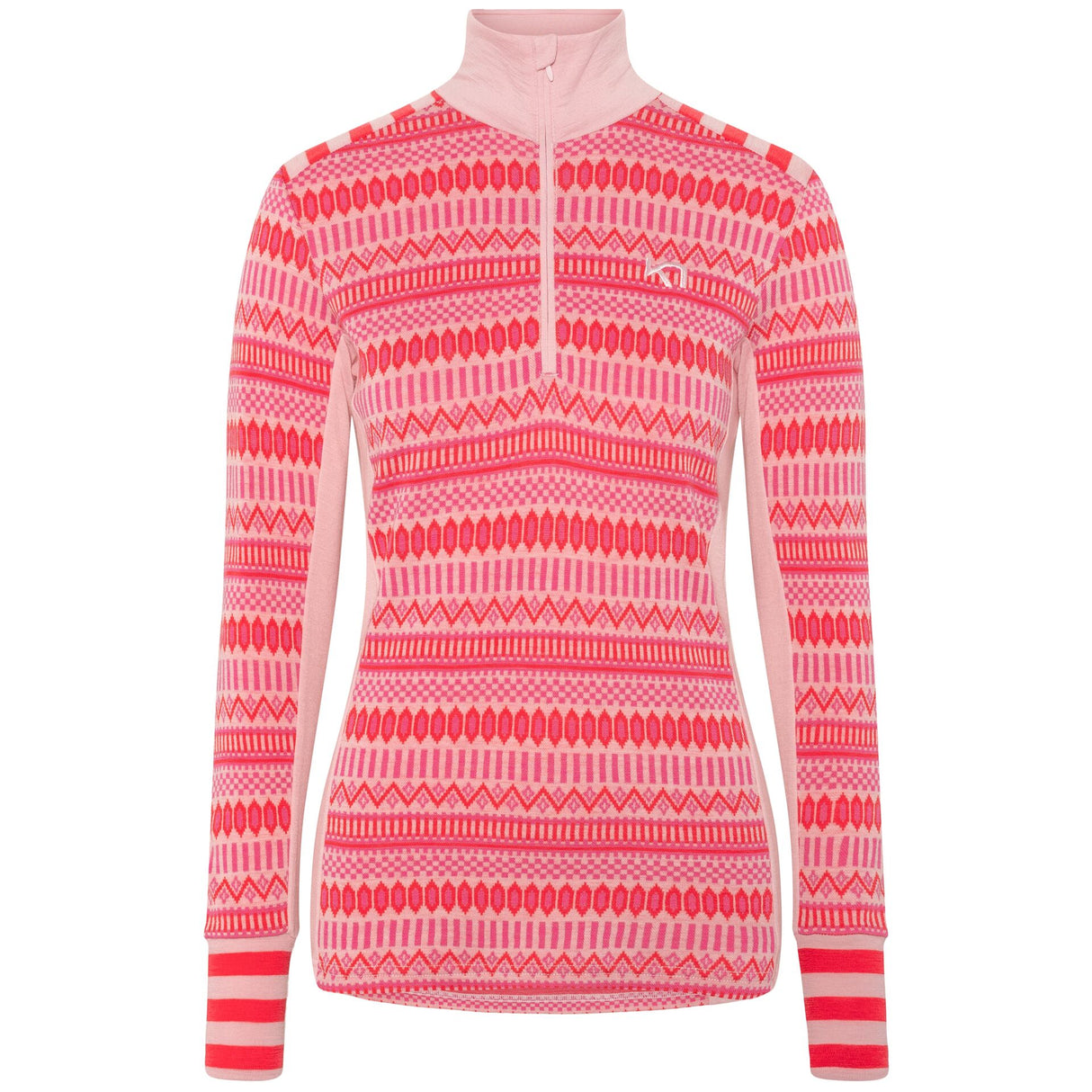 Kari Traa Åkle Half Zip High Waist Skiundertøj Sæt Dame - Gum Pink -