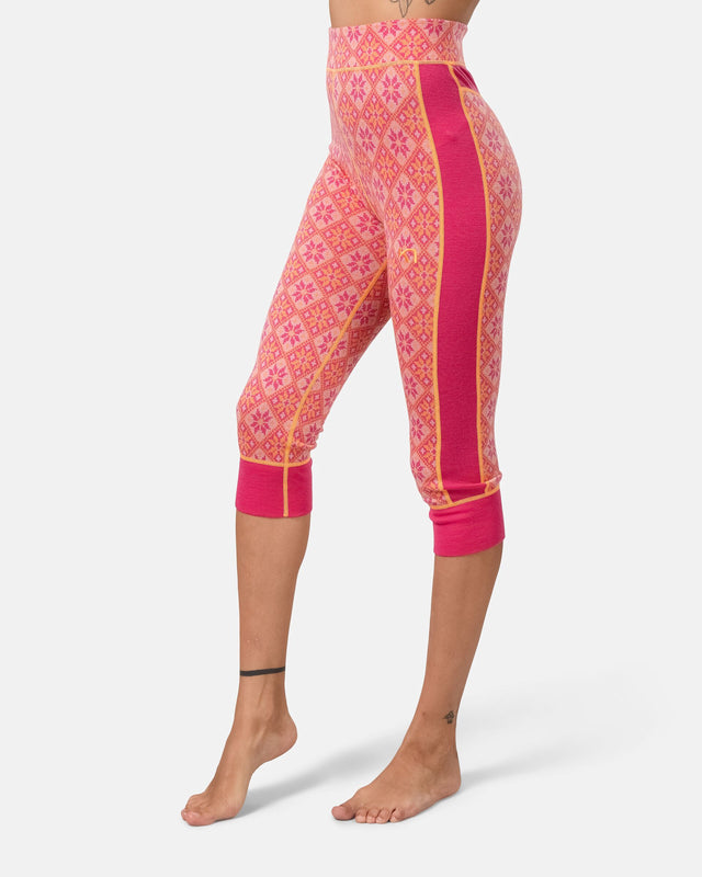 Kari Traa Rose Capri High Waist Pants Skiunderbukser Dame - Berry Pink -