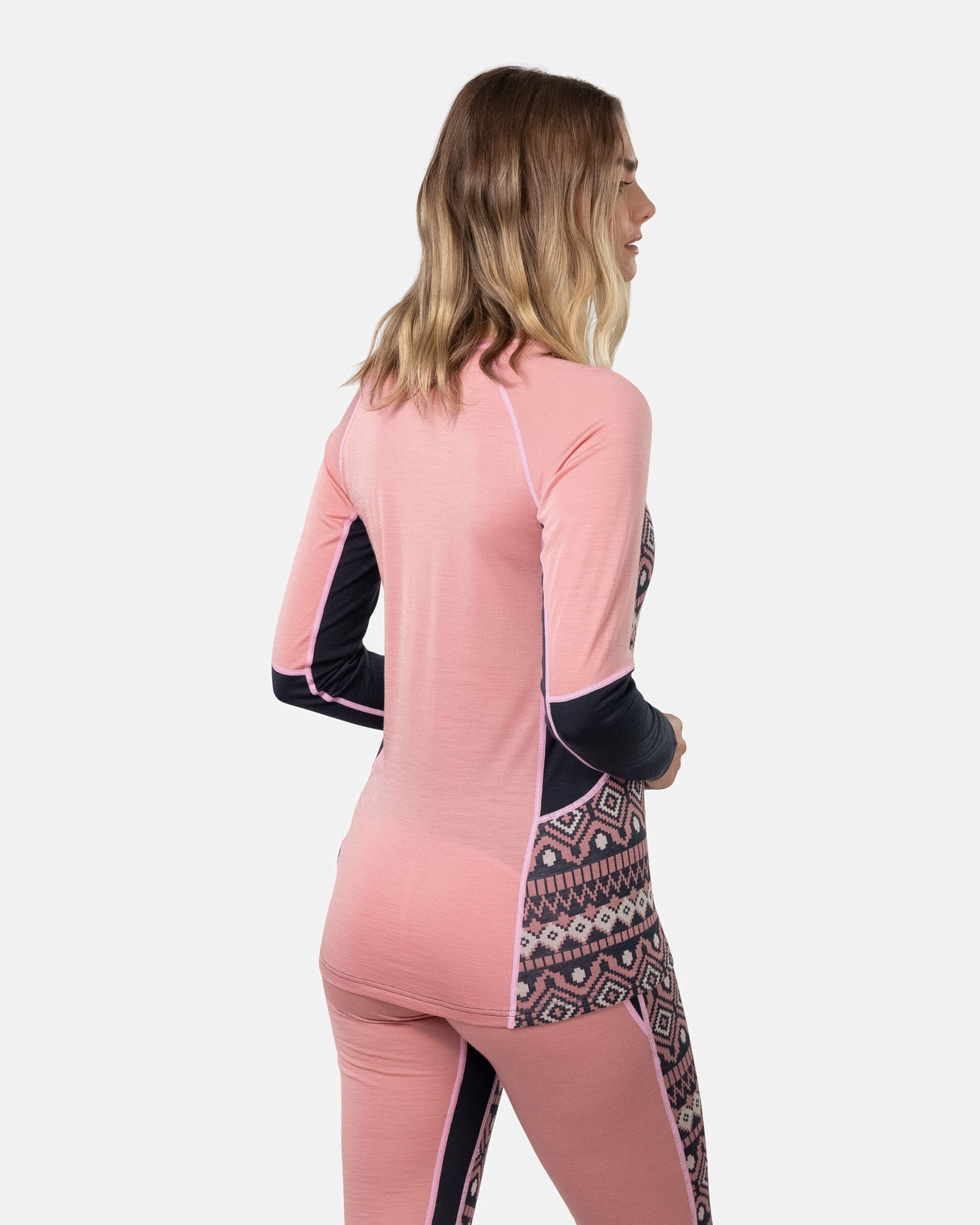 Kari Traa Malia Long Sleeve Skiundertøj Sæt Dame - Pastel Dusty Pink