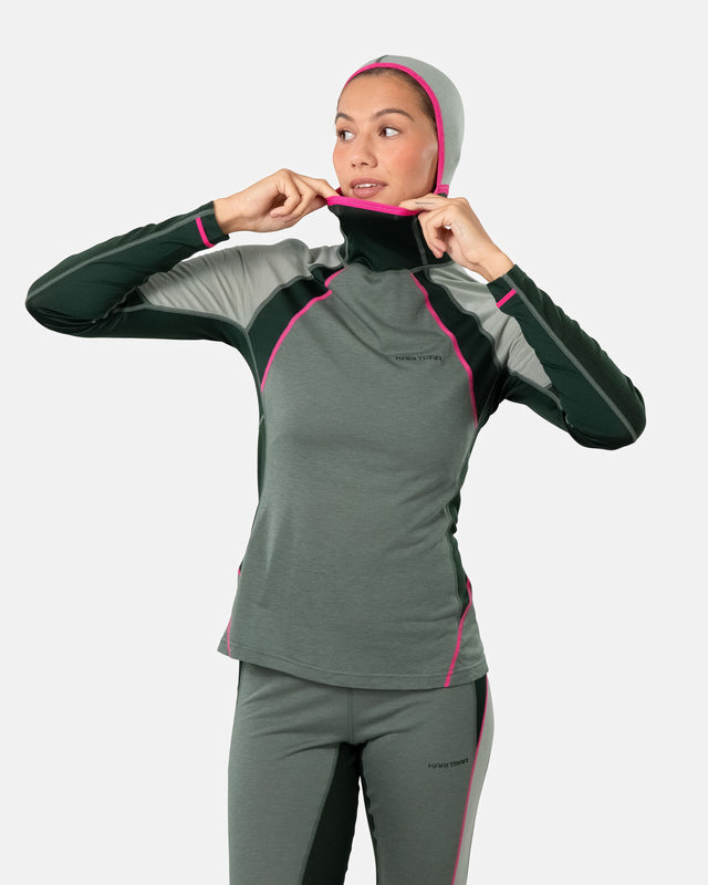 Kari Traa Alma Hood Skiundertrøje Dame - Murk Green - Murk Green