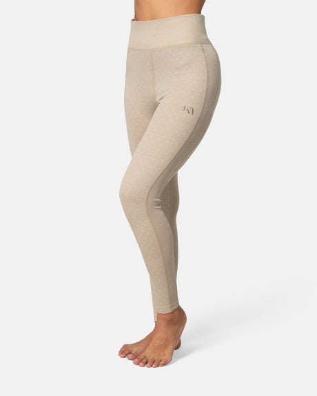 Kari Traa Vilma Long Sleeve High Waist Skiundertøj Sæt Dame - Mocha -