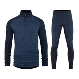 Bula Geo Merino Wool Half Zip Skiundertøj Sæt Herre - Navy