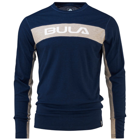 Bula Retro Merino Wool Crew Skiundertøj Sæt Herre - Navy -