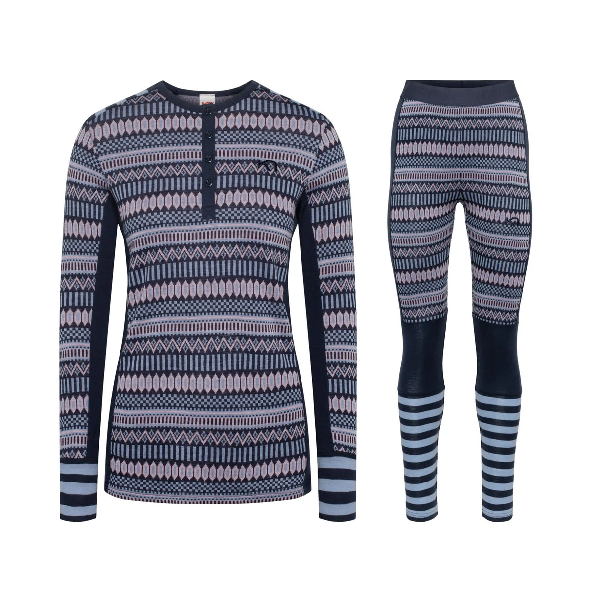 Kari Traa Åkle Long Sleeve High Waist Skiundertøj Sæt Dame - Royal - XL