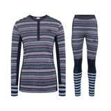 Kari Traa Åkle Long Sleeve High Waist Skiundertøj Sæt Dame - Royal - XL