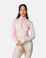 Kari Traa Rose Half Zip Skiundertrøje Dame - Cotton Candy - Cotton Candy