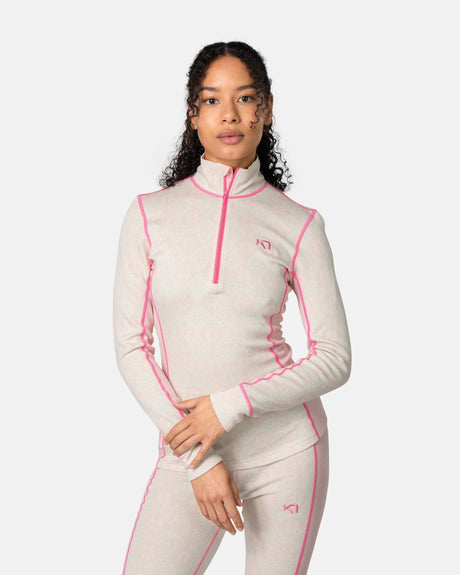 Kari Traa Rose Half Zip Skiundertrøje Dame - Cotton Candy - Cotton Candy