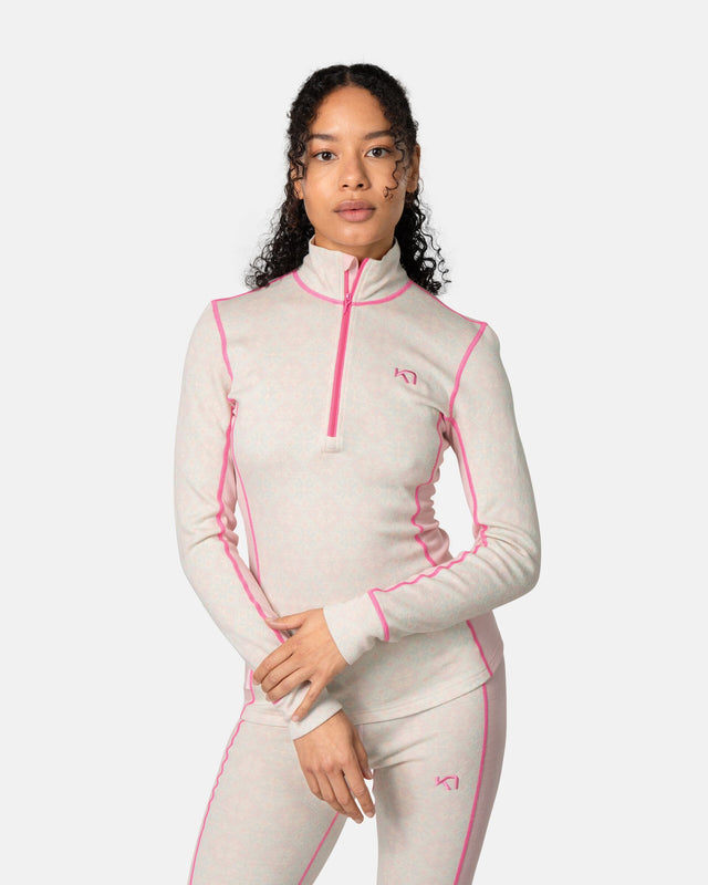 Kari Traa Rose Half Zip Skiundertrøje Dame - Cotton Candy - Cotton Candy