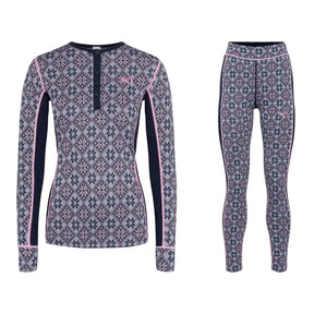 Kari Traa Rose Long Sleeve High Waist Skiundertøj Sæt Dame - Roy Blue - XXL