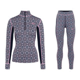 Kari Traa Rose Half Zip High Waist Skiundertøj Sæt Dame - Roy Blue - XXL