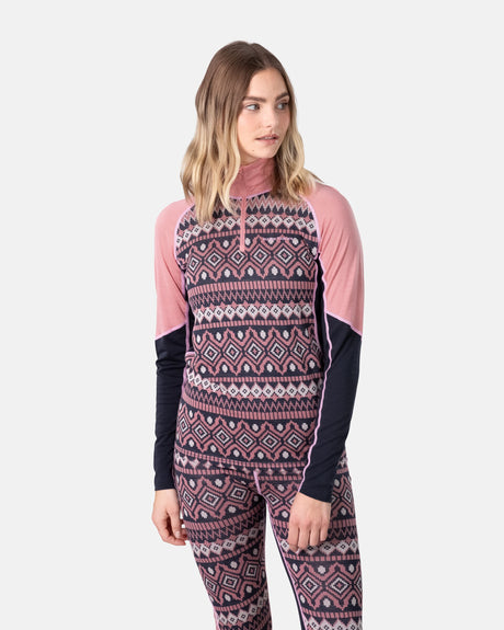 Kari Traa Malia Half-Zip Skiundertøj Sæt Dame - Pastel Dusty Pink