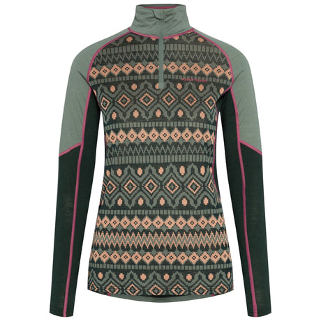 Kari Traa Malia Half-Zip Skiundertrøje Dame - Murk Green